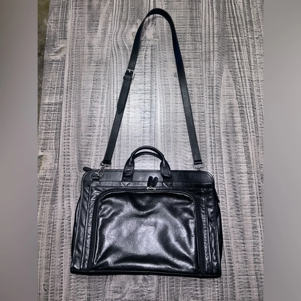 Wilson's Leather Pelle Studio Black Leather Men's Bag